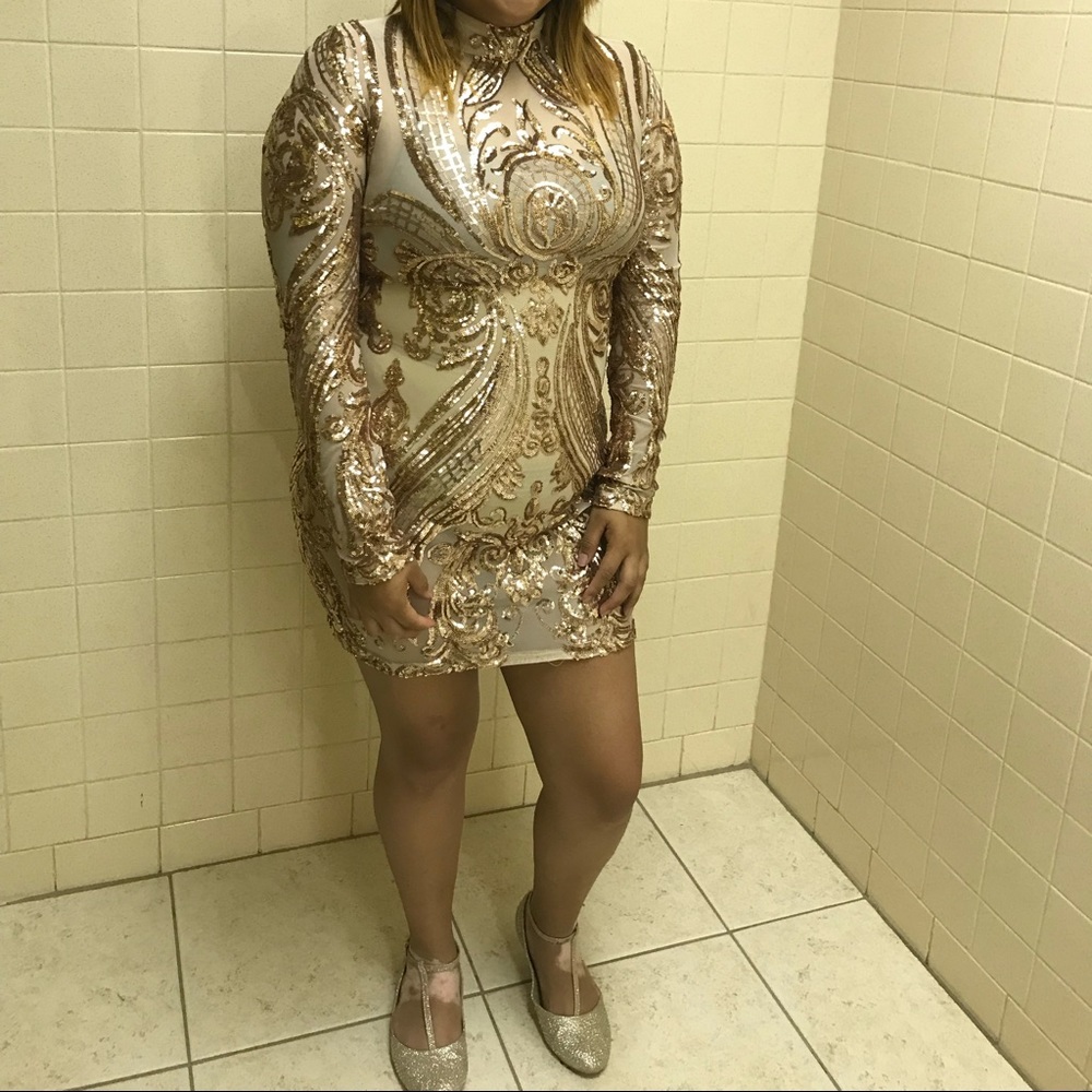 Gold Sequin Dress